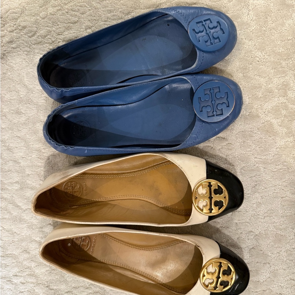 Tory Burch Women's Blue and Black Flats